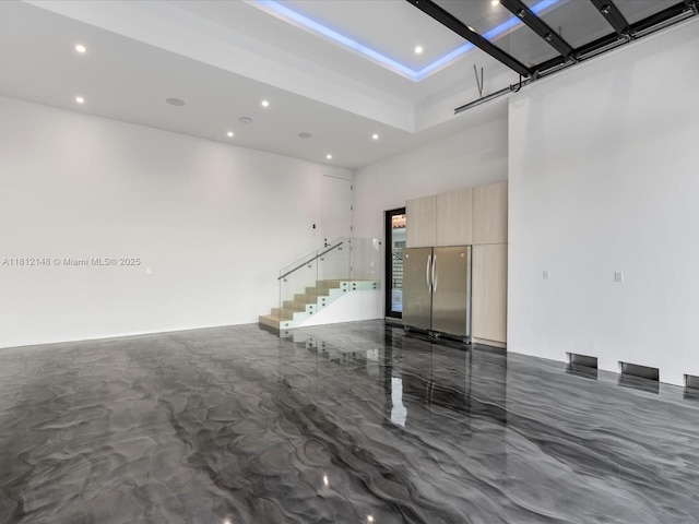 401 Bontona Ave, Fort Lauderdale, FL 33301 - empty room with recessed lighting and a towering ceiling