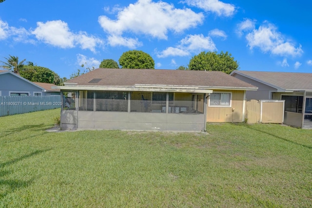10 Afton Pl, Boynton Beach, FL 33426 - rear view of property featuring a sunroom and roof with shingles