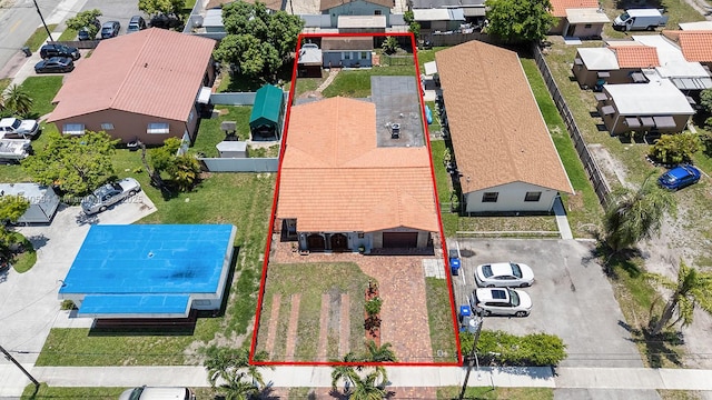 5808 Polk St, Hollywood, FL 33021 - aerial perspective of suburban area with property parcel outlined