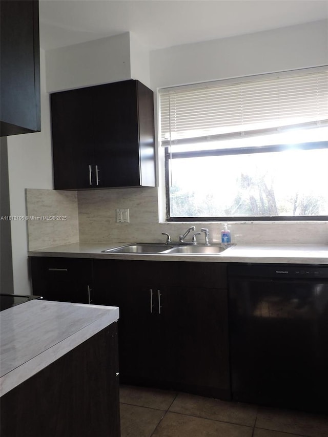 1331 S Franklin Ave Unit 1331E, Homestead, FL 33034 - kitchen with black dishwasher, light countertops, dark cabinetry, and a sink