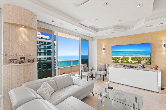 4775 Collins Ave Unit Ph4107, Miami Beach, FL 33140 - living area featuring recessed lighting and plenty of natural light