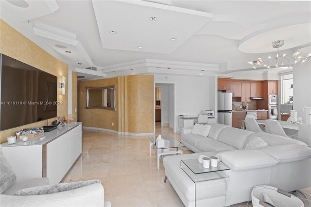 4775 Collins Ave Unit Ph4107, Miami Beach, FL 33140 - living room with a chandelier and recessed lighting