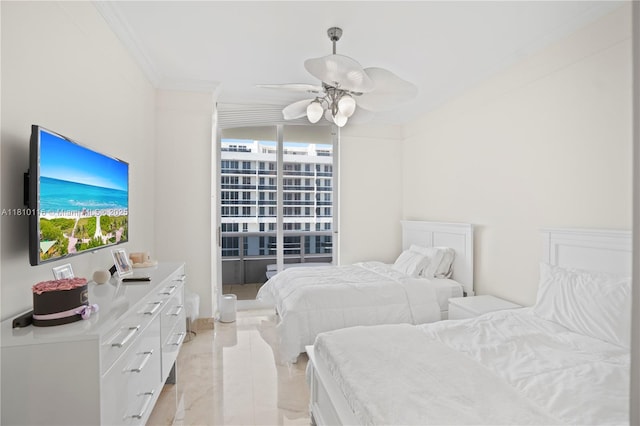4775 Collins Ave Unit Ph4107, Miami Beach, FL 33140 - bedroom with ornamental molding and ceiling fan