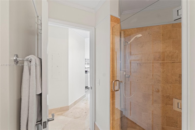 4775 Collins Ave Unit Ph4107, Miami Beach, FL 33140 - full bathroom with ornamental molding and a stall shower