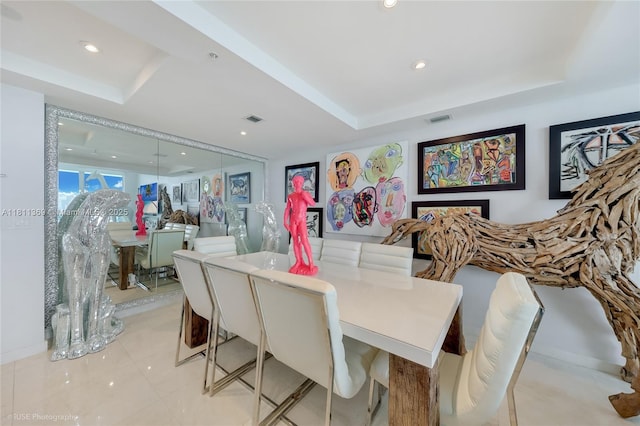 650 W Ave Unit Ph09, Miami Beach, FL 33139 - dining space with a raised ceiling and recessed lighting