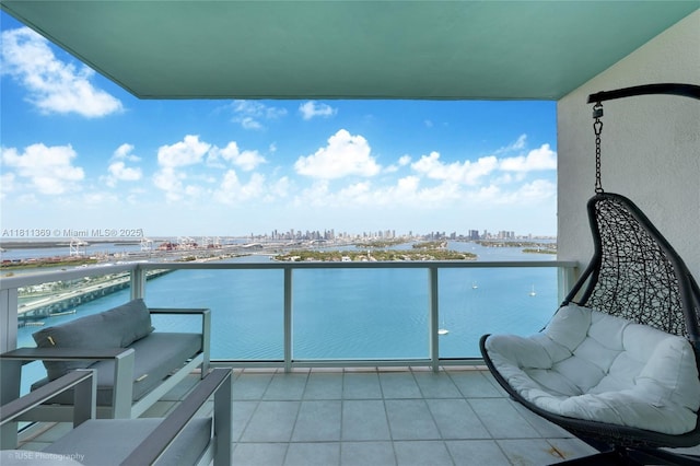 650 W Ave Unit Ph09, Miami Beach, FL 33139 - balcony featuring a view of skyline and a water view