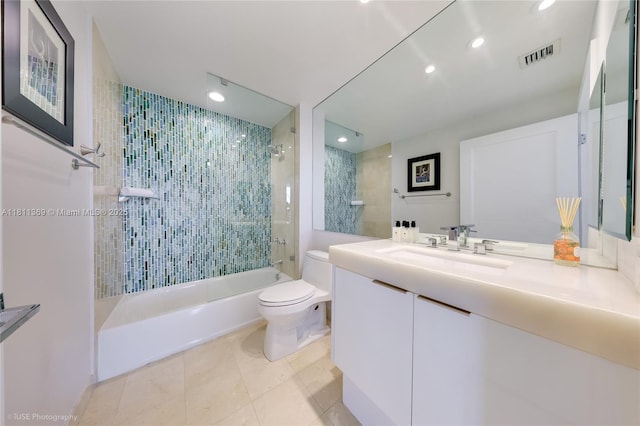 650 W Ave Unit Ph09, Miami Beach, FL 33139 - full bathroom featuring vanity, bathtub / shower combination, tile patterned flooring, and recessed lighting