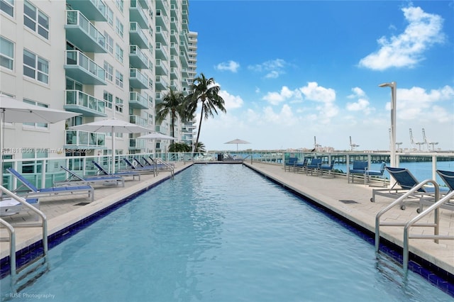 650 W Ave Unit Ph09, Miami Beach, FL 33139 - view of swimming pool featuring a water view