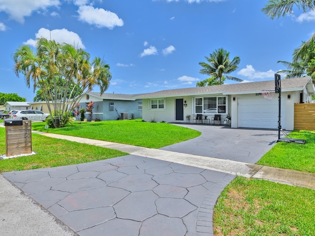 11610 NW 32nd Mnr, Sunrise, FL 33323 - single story home featuring stucco siding, a garage, driveway, and cooling unit