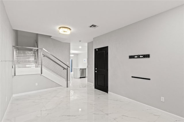221 SW 159th Way, Pembroke Pines, FL 33027 - spare room with light marble finish flooring, baseboards, and stairs