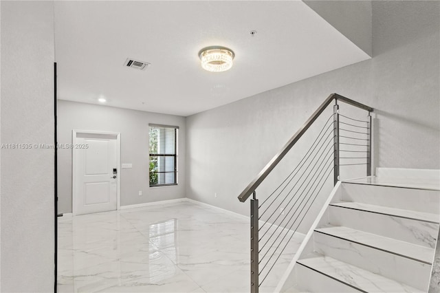 221 SW 159th Way, Pembroke Pines, FL 33027 - staircase with marble look tile flooring and baseboards