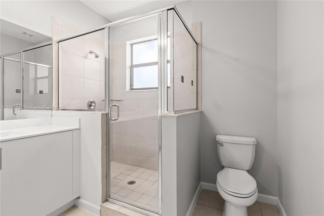 221 SW 159th Way, Pembroke Pines, FL 33027 - full bath featuring vanity, toilet, a stall shower, baseboards, and tile patterned flooring