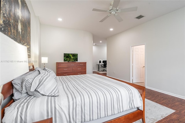 5064 SW 164th Ave, Miramar, FL 33027 - bedroom featuring wood finished floors, recessed lighting, ceiling fan, and baseboards