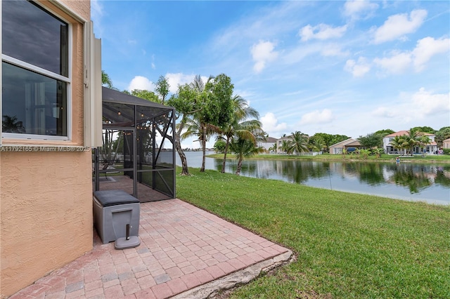 5064 SW 164th Ave, Miramar, FL 33027 - view of patio featuring a water view and glass enclosure
