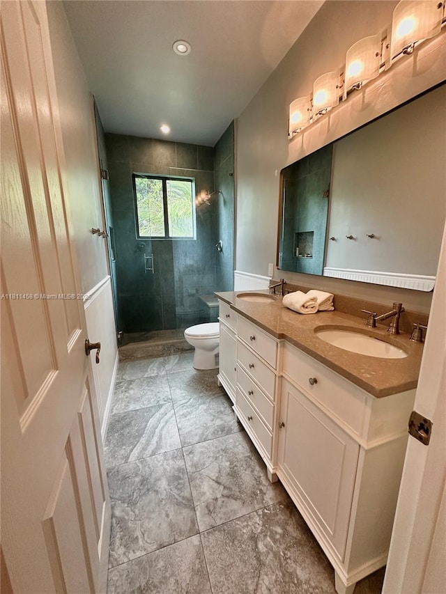 8205 SW 171st Ter, Palmetto Bay, FL 33157 - full bath with a shower stall, double vanity, and marble finish flooring