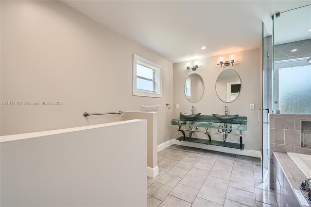 20701 Eagle Nest Rd, Cutler Bay, FL 33189 - unfurnished bedroom featuring light tile patterned flooring, a wall unit AC, vaulted ceiling, baseboards, and a closet