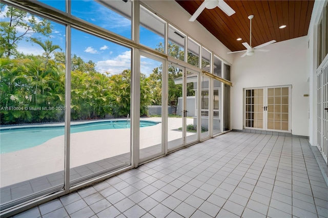 7201 SW 84th Pl, Miami, FL 33143 - unfurnished sunroom with french doors and plenty of natural light