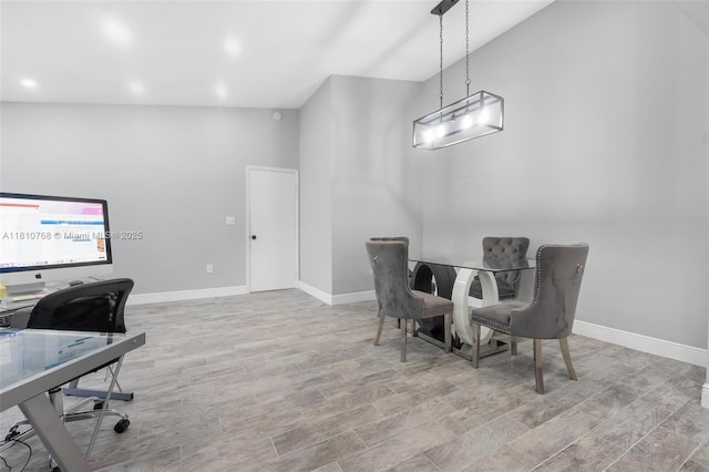 469 NE 207th Ln Unit 205, Miami, FL 33179 - office area with baseboards, recessed lighting, and wood finished floors