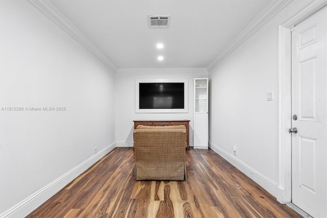 840 N 68th Ter, Hollywood, FL 33024 - unfurnished room featuring dark wood-type flooring, ornamental molding, and baseboards