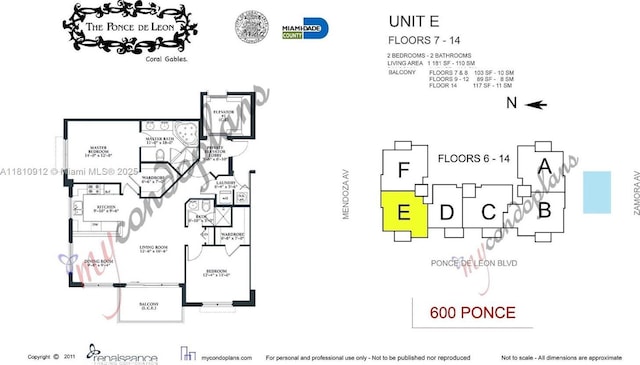 1607 Ponce De Leon Blvd Unit 12E, Coral Gables, FL 33134 - home floor plan
