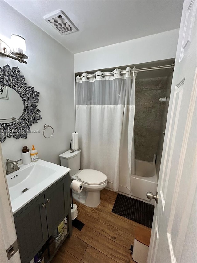 12680 SW 144th Ter, Miami, FL 33186 - bathroom with vanity, wood finished floors, and shower / tub combo with curtain