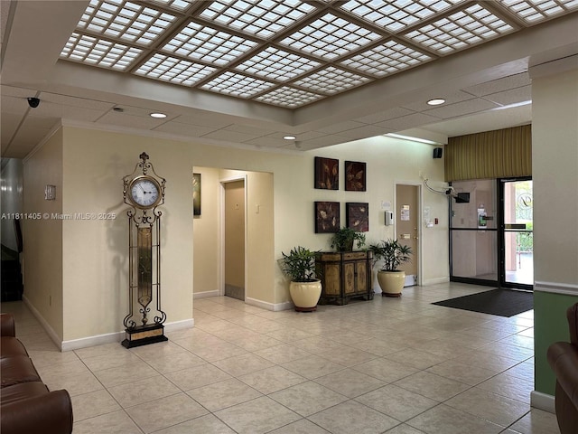 1100 NW Saint Charles Pl Unit 411, Pembroke Pines, FL 33026 - common area with recessed lighting, a security system, and crown molding