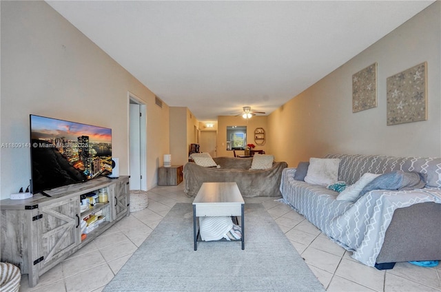 1775 N Andrews Sq Unit 104W, Fort Lauderdale, FL 33311 - living area featuring light tile patterned floors and a ceiling fan
