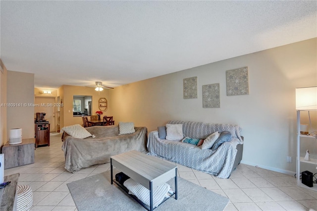 1775 N Andrews Sq Unit 104W, Fort Lauderdale, FL 33311 - living area with light tile patterned flooring and ceiling fan