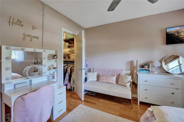 1775 N Andrews Sq Unit 104W, Fort Lauderdale, FL 33311 - bedroom featuring light wood-style flooring and a ceiling fan
