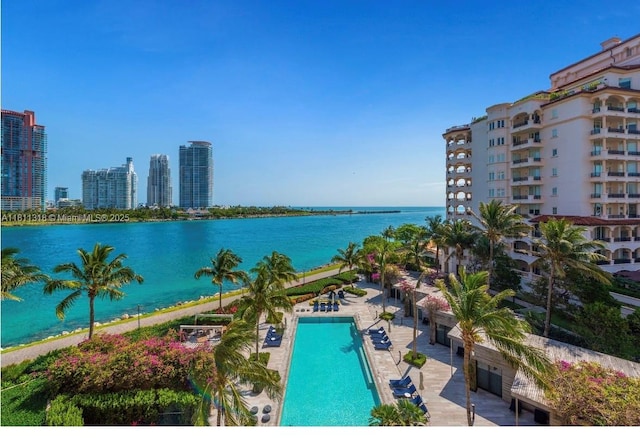 7055 Fisher Island Dr Unit 7055, Miami Beach, FL 33109 - view of pool with a water view