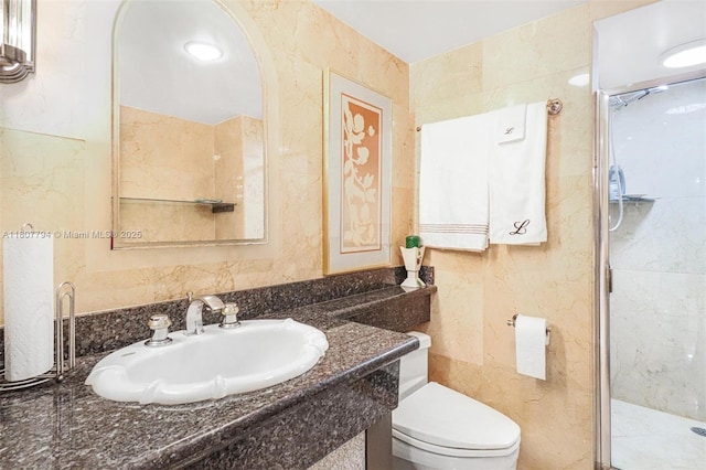 1865 S Ocean Dr Unit 18G, Hallandale Beach, FL 33009 - full bathroom featuring a shower stall, vanity, and toilet