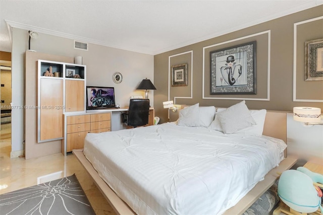 1865 S Ocean Dr Unit 18G, Hallandale Beach, FL 33009 - bedroom with ornamental molding