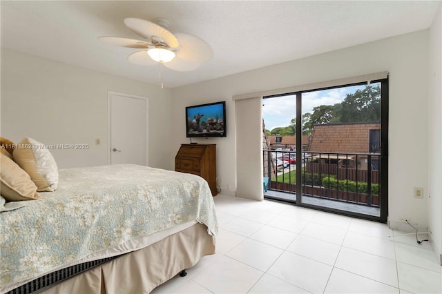 3003 30th Ln, Green Acres, FL 33463 - bedroom featuring access to outside, tile patterned flooring, and a ceiling fan