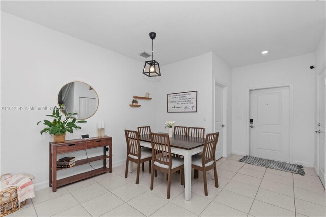 11835 NW 46th St, Coral Springs, FL 33076 - dining area with baseboards, recessed lighting, and light tile patterned floors