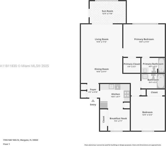 7355 NW 18th St Unit 106, Margate, FL 33063 - floor plan / room layout
