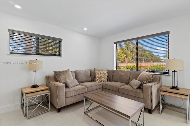 5131 Monroe St, Hollywood, FL 33021 - living room featuring recessed lighting and baseboards