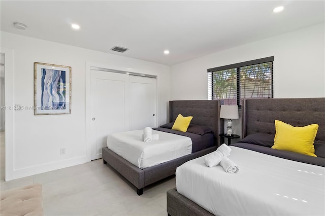 5131 Monroe St, Hollywood, FL 33021 - bedroom with a closet, recessed lighting, and baseboards