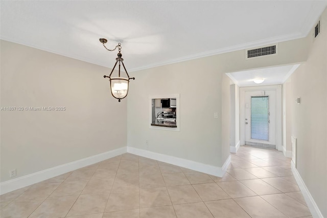 1055 Country Club Dr Unit 406, Margate, FL 33063 - unfurnished room featuring ornamental molding, light tile patterned floors, and baseboards