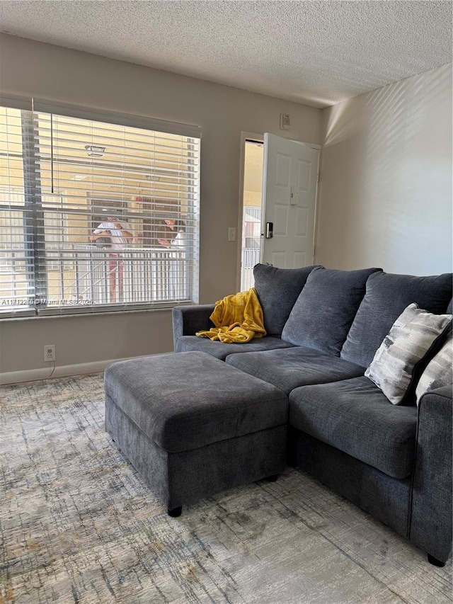 3586 N University Dr Unit U-6, Coral Springs, FL 33065 - living room with a textured ceiling and carpet floors