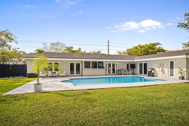 17243 SW 87th Ave, Palmetto Bay, FL 33157 - rear view of house featuring french doors, a patio area, and stucco siding