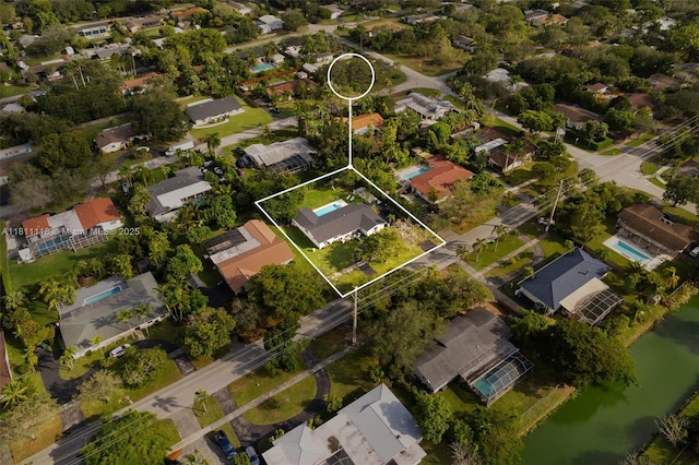 17243 SW 87th Ave, Palmetto Bay, FL 33157 - aerial perspective of suburban area with property parcel outlined