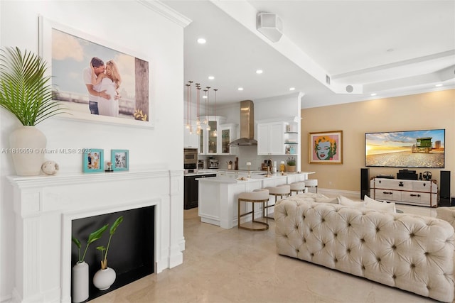13255 Biscayne Bay Ter, North Miami, FL 33181 - living room featuring recessed lighting
