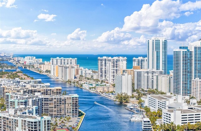 2602 E Hallandale Beach Blvd Unit R1009, Hallandale Beach, FL 33009 - aerial view of a nearby body of water and skyline