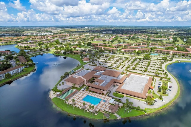 801 SW 138th Ave Unit 404E, Pembroke Pines, FL 33027 - drone / aerial view of a large body of water and a pool