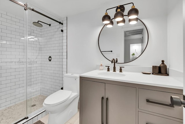 5701 Collins Ave Unit 712, Miami Beach, FL 33140 - full bathroom featuring a stall shower, vanity, and toilet
