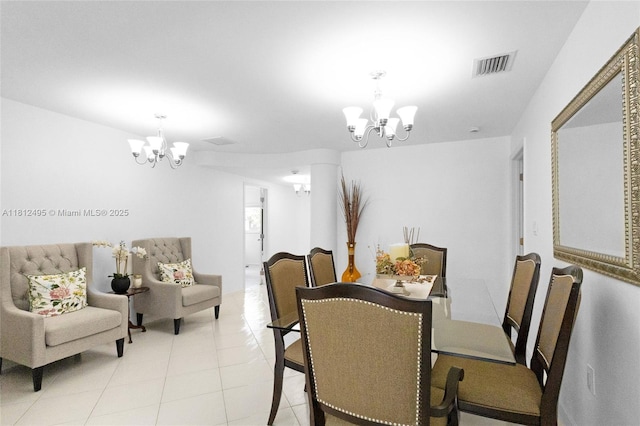 10421 NW 21st St, Pembroke Pines, FL 33026 - dining room featuring a chandelier and light tile patterned floors