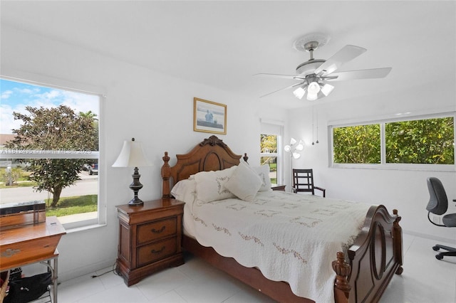10421 NW 21st St, Pembroke Pines, FL 33026 - bedroom with light tile patterned flooring and ceiling fan