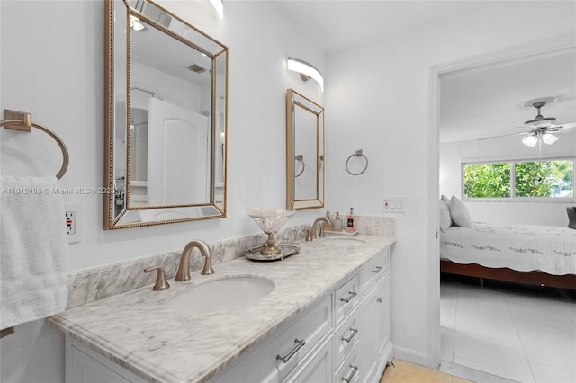 10421 NW 21st St, Pembroke Pines, FL 33026 - ensuite bathroom featuring double vanity and a ceiling fan