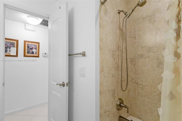 10421 NW 21st St, Pembroke Pines, FL 33026 - bathroom featuring tile patterned floors, shower / tub combo, and baseboards