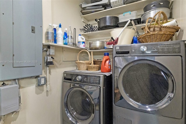 10421 NW 21st St, Pembroke Pines, FL 33026 - laundry room with washing machine and clothes dryer and electric panel